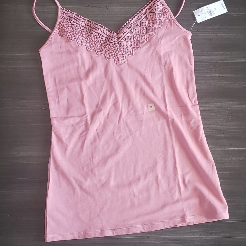LOFT Outlet Bluch Pink Spaghetti Strap Tank